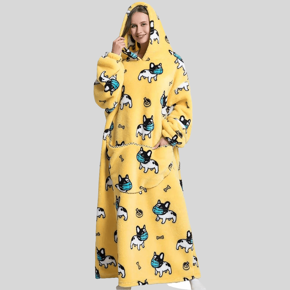 Oversized Hoodie with Puppy in a Mask