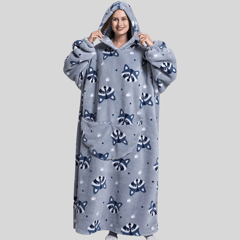 Oversized Hoodie with Raccoon Design