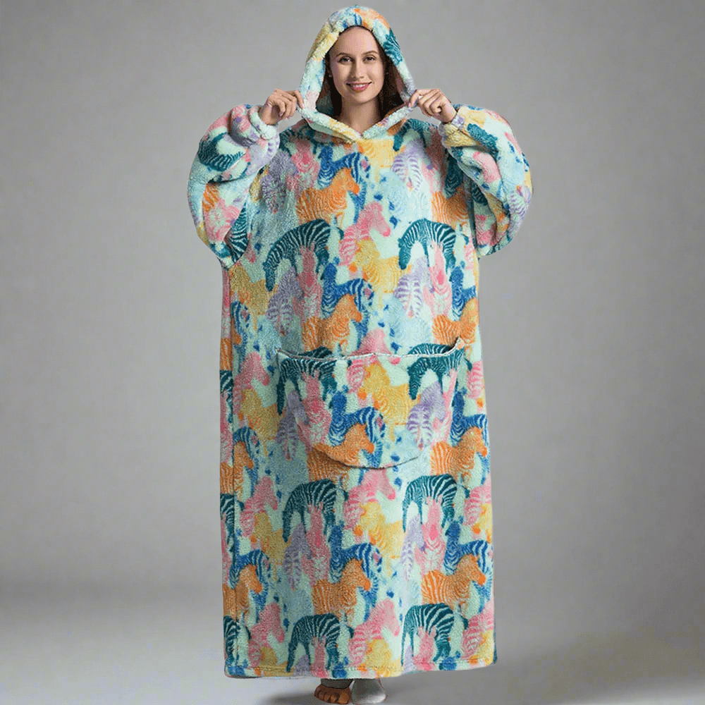 Oversized Hoodie with Zebras