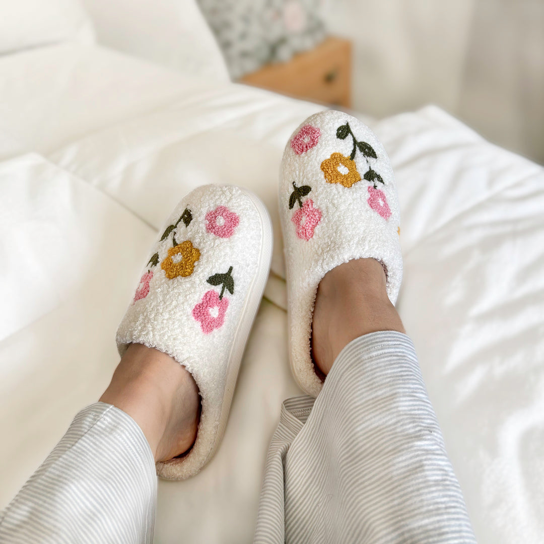 Cozy Floral Blossom Slippers