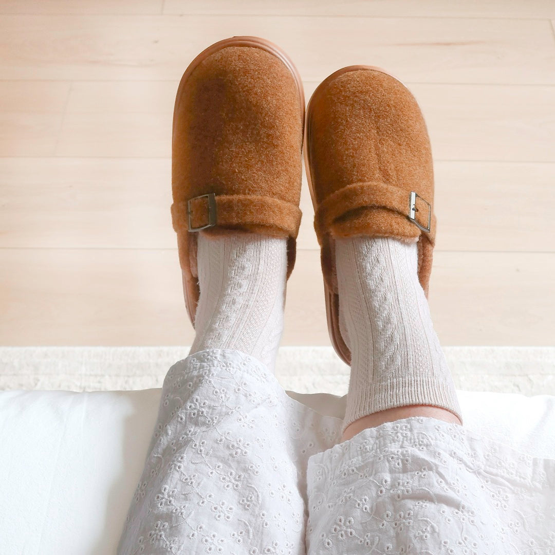 Ava Plush Slippers with Platform
