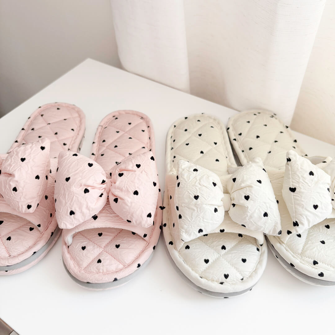 Milie Slippers with Bow and Heart