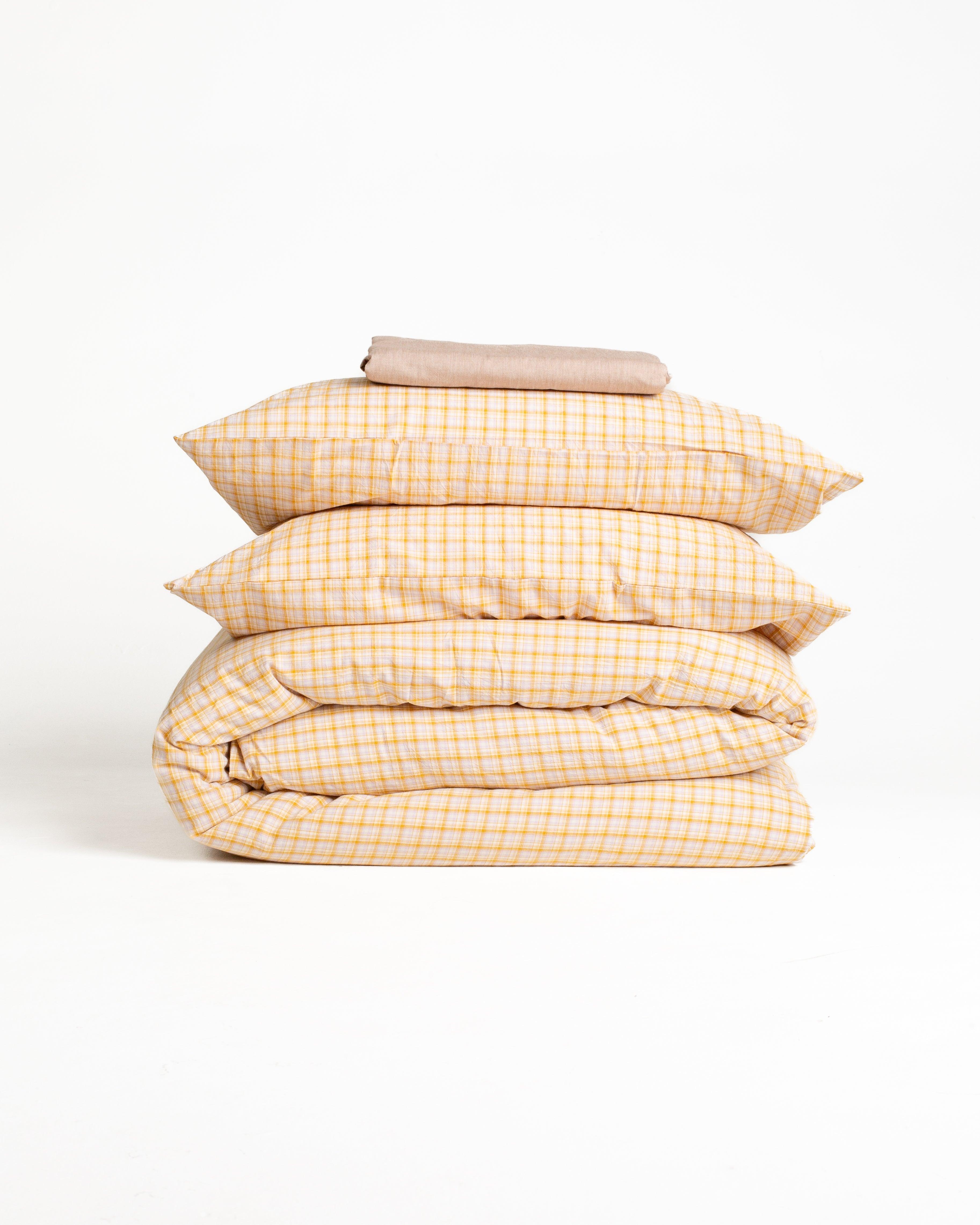 Checkered Duvet Set - Limoncello