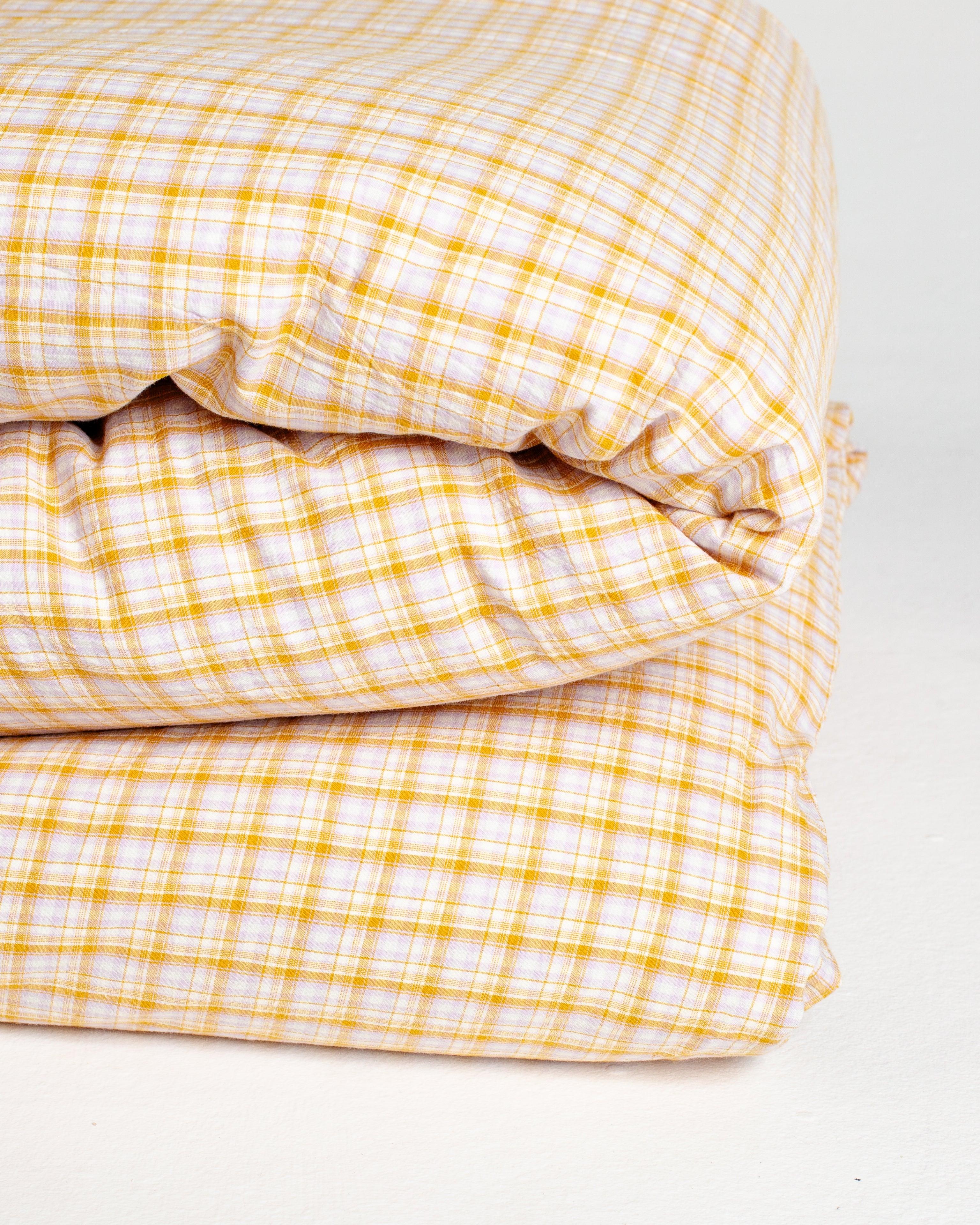 Checkered Duvet Set - Limoncello