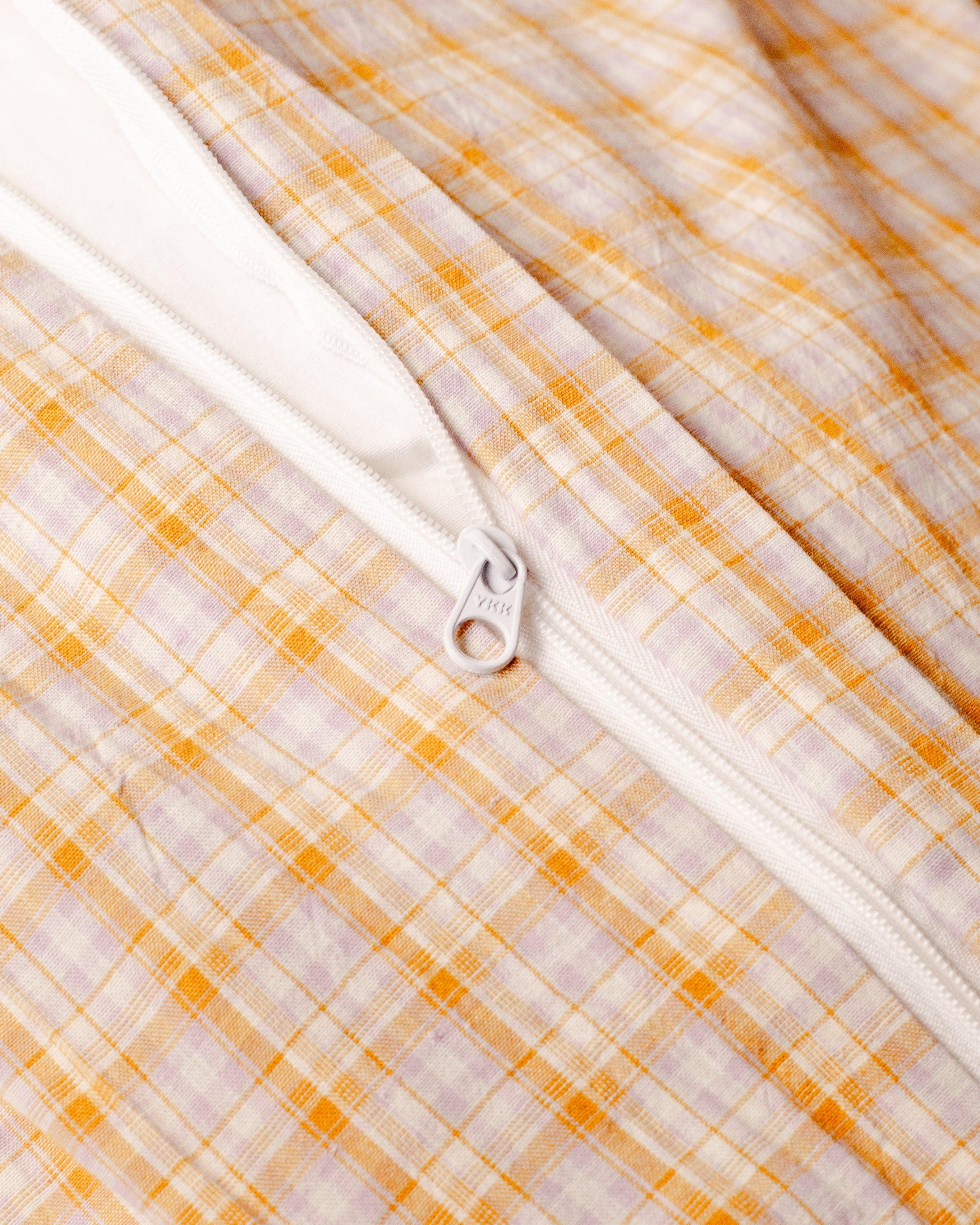Cotton Check Duvet - Limoncello
