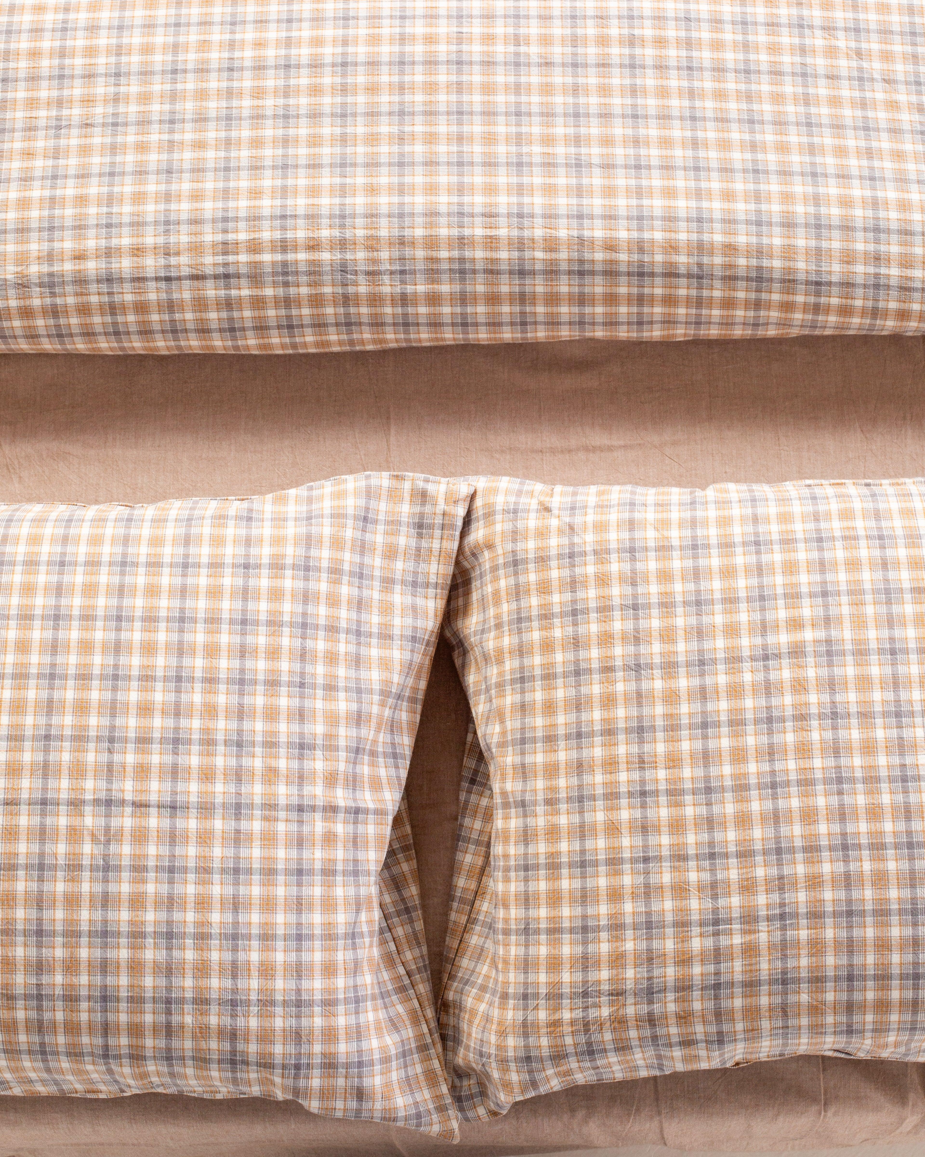 Checkered Duvet Set - Mocha
