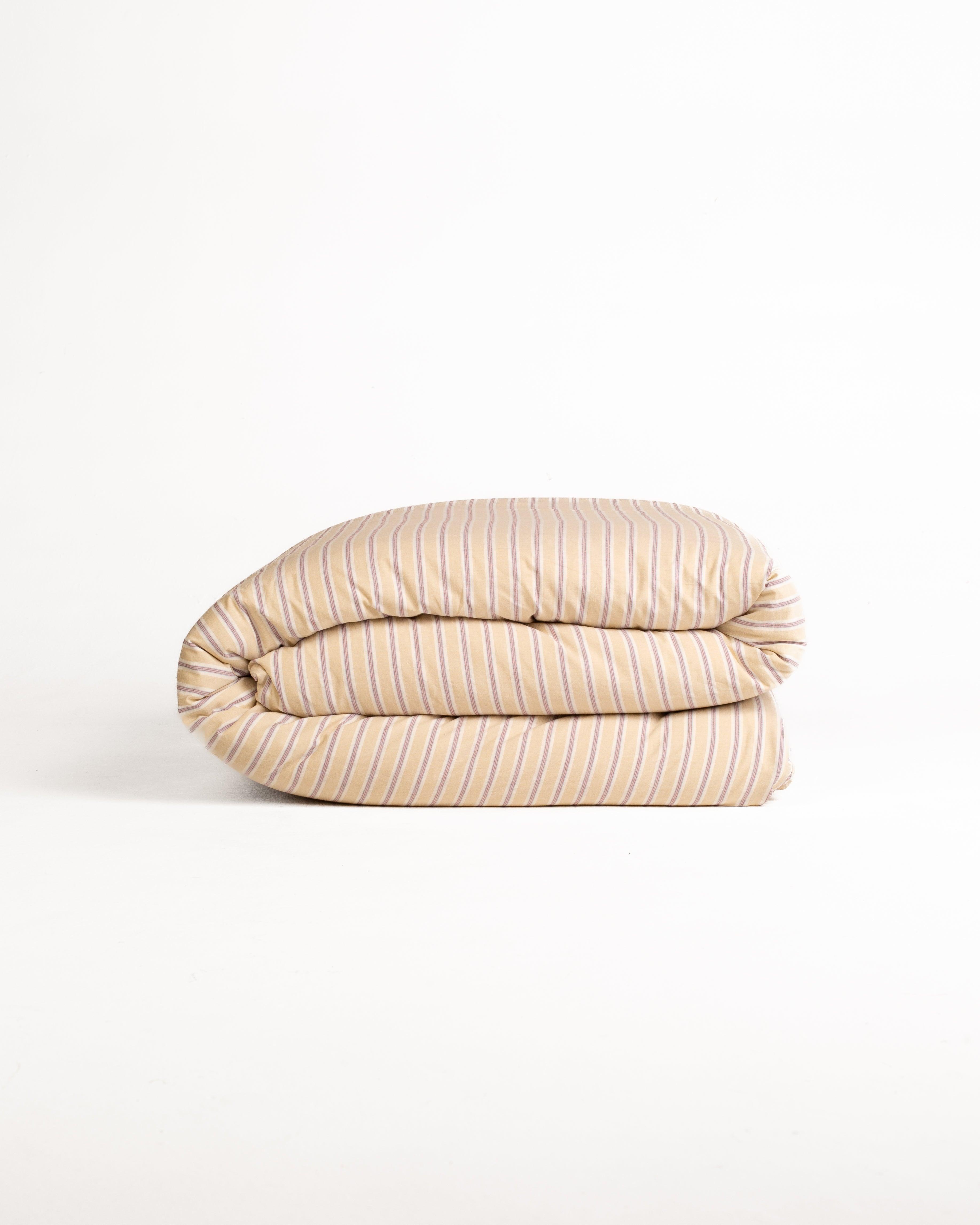 Cotton Stripes Duvet - Cream