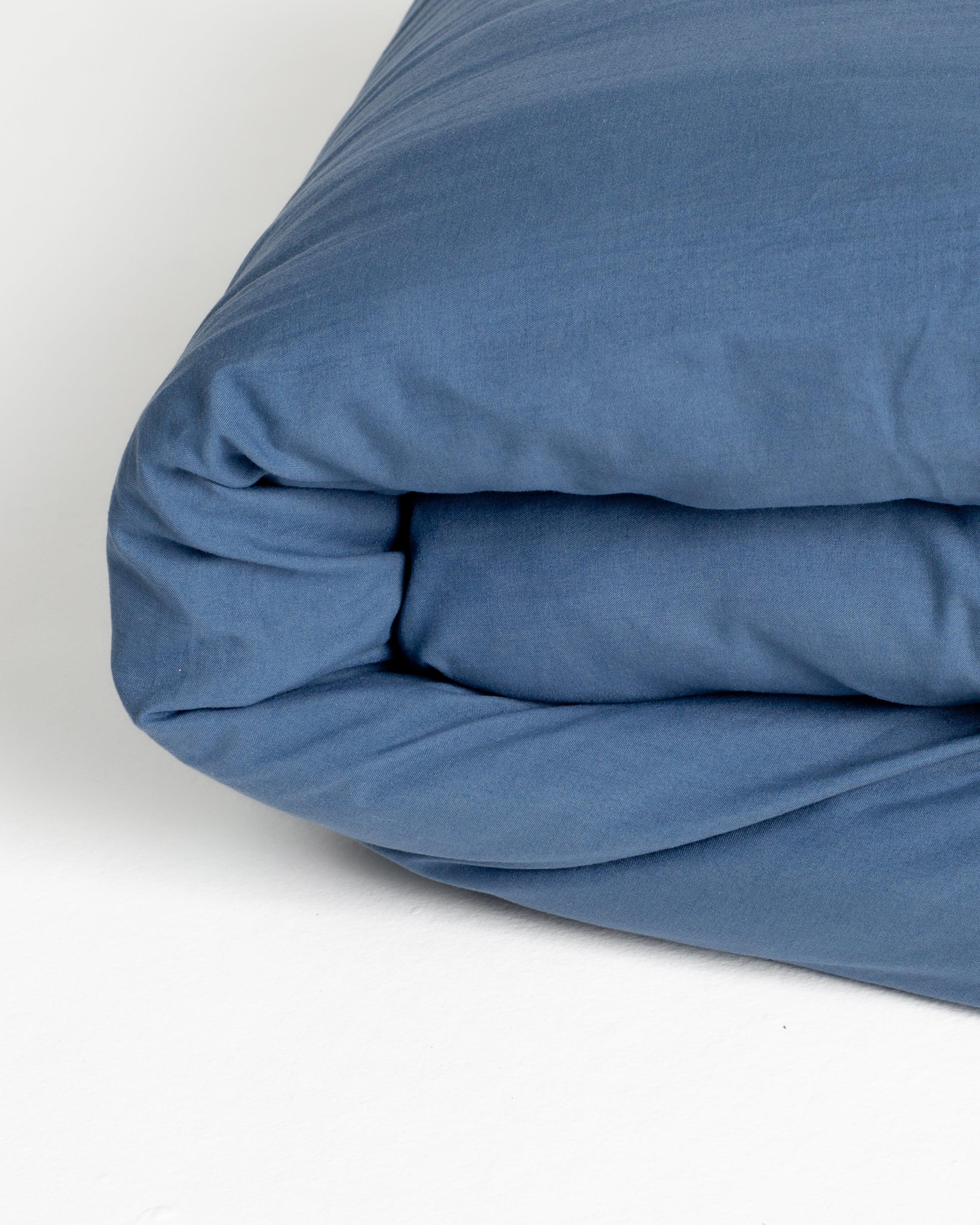 Solid Washed Cotton Duvet - Navy