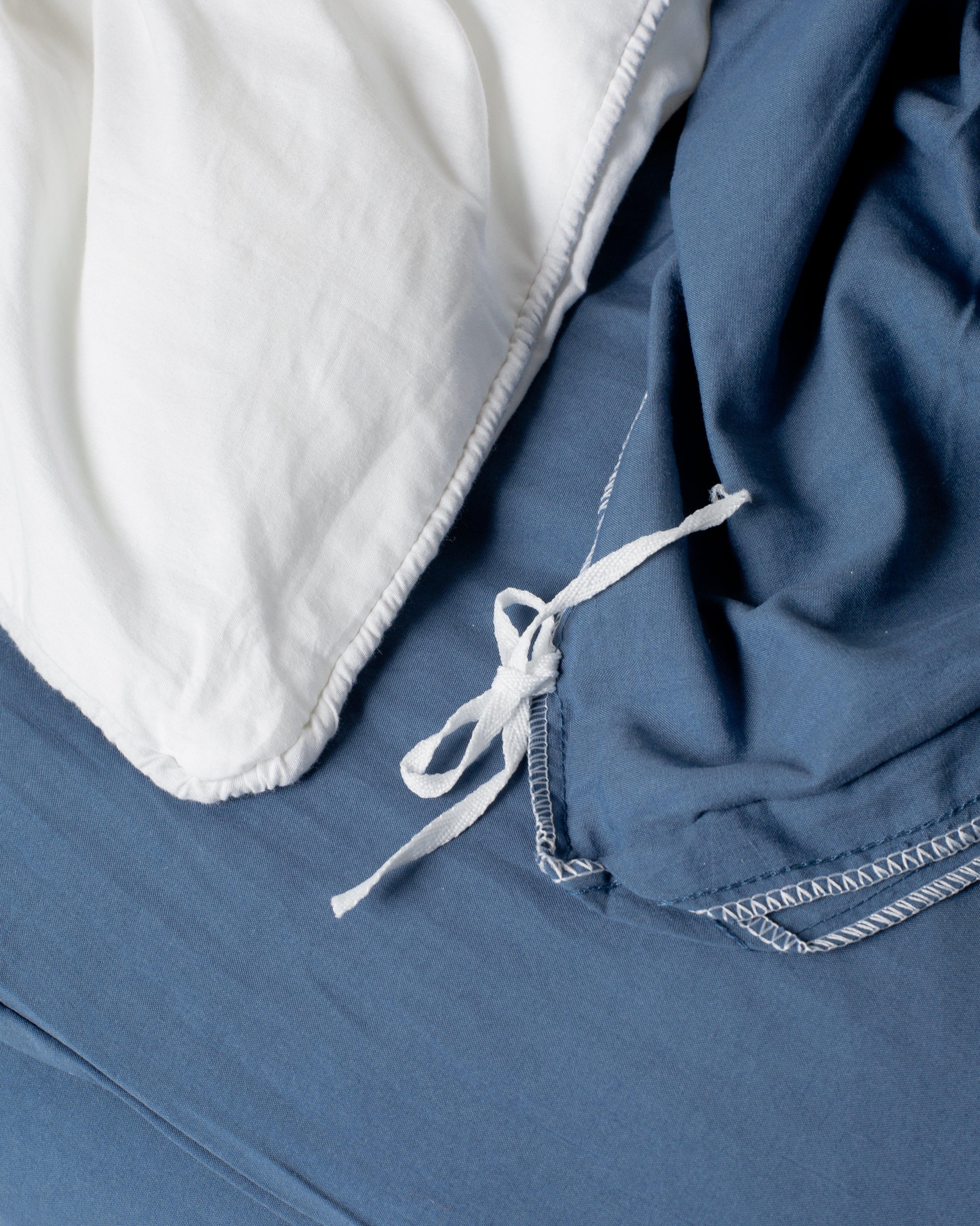 Solid Washed Cotton Duvet - Navy