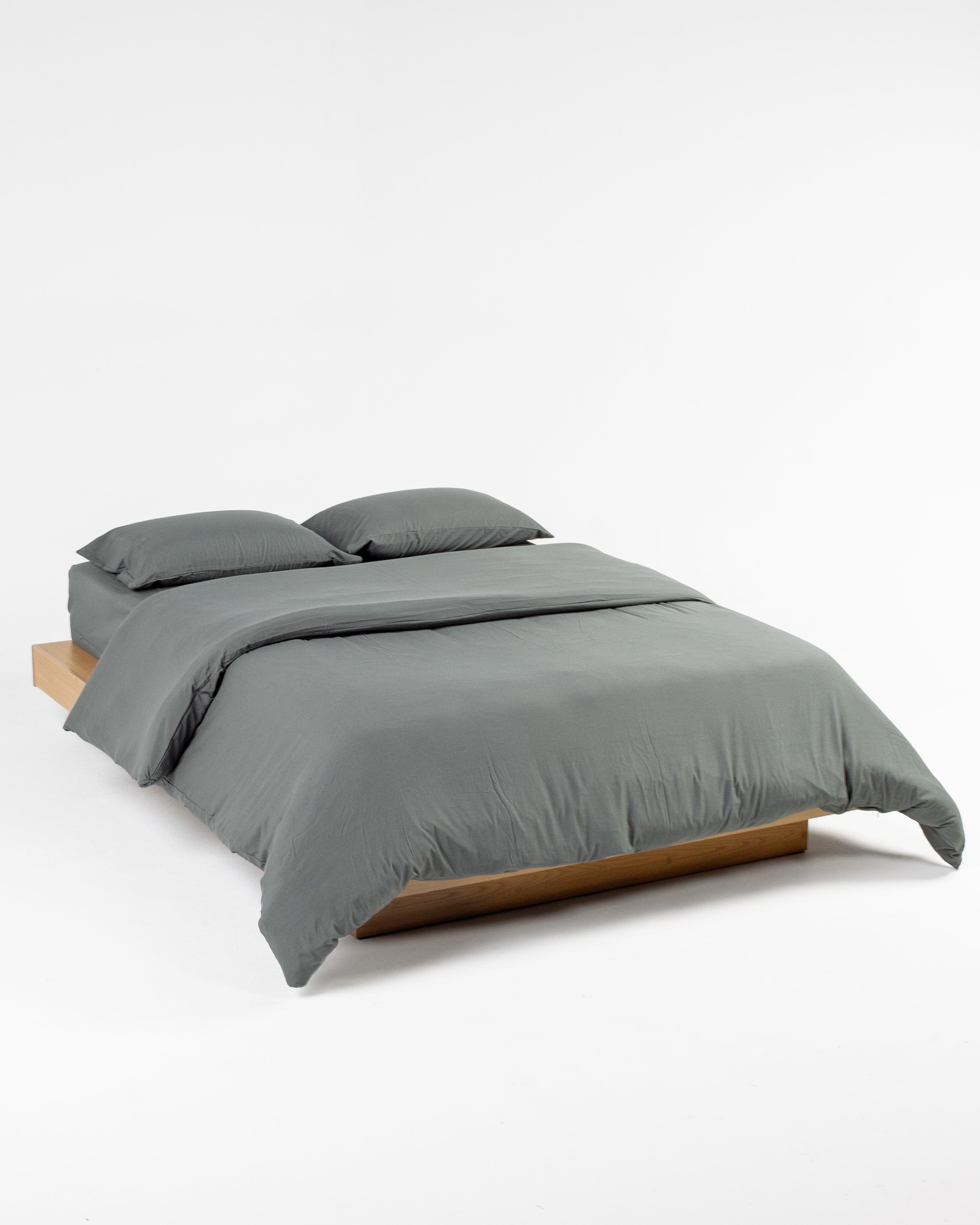 Solid Washed Duvet Set - Smoke