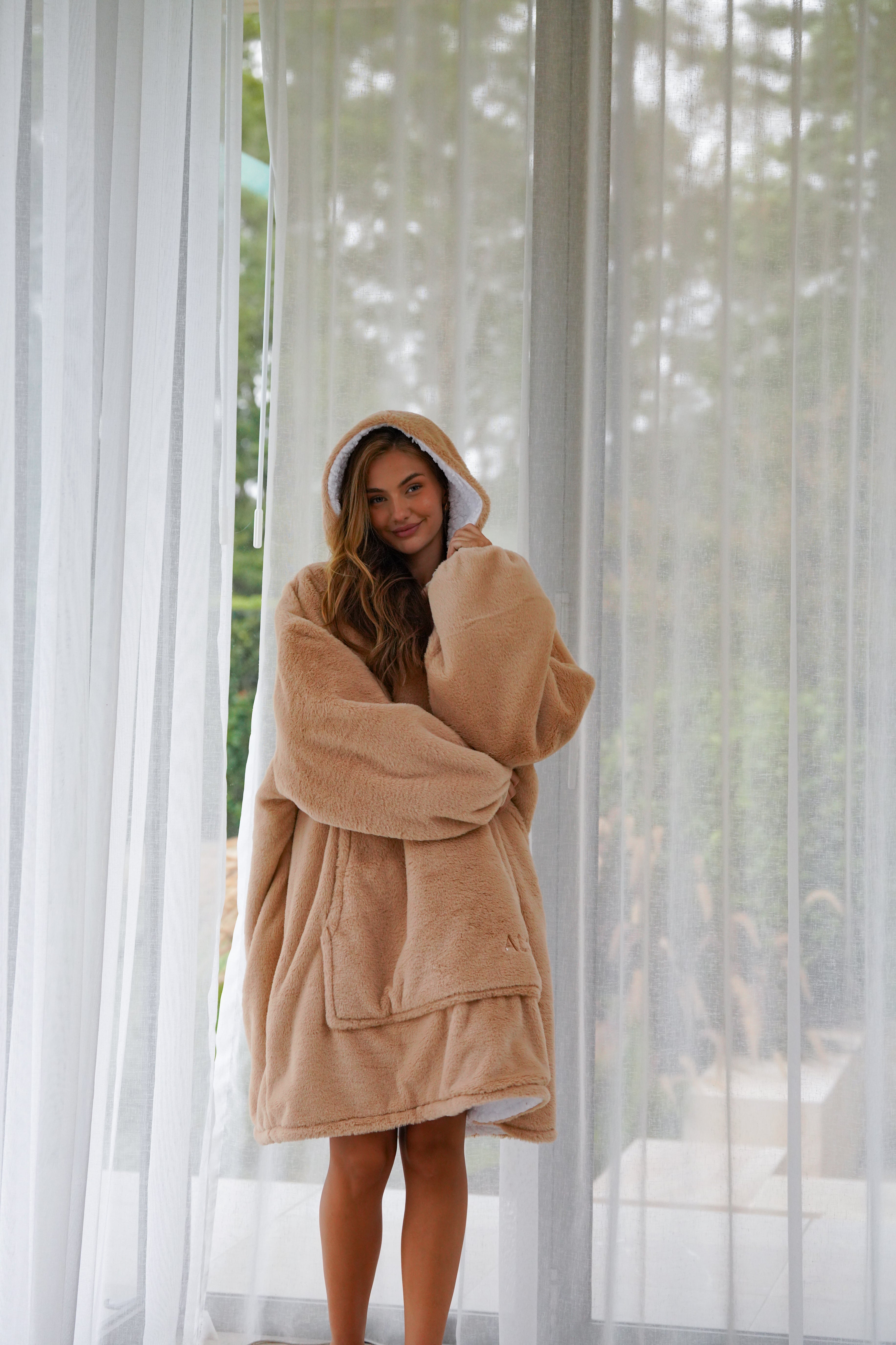 Oversized Hoodie with Hood Cinnamon