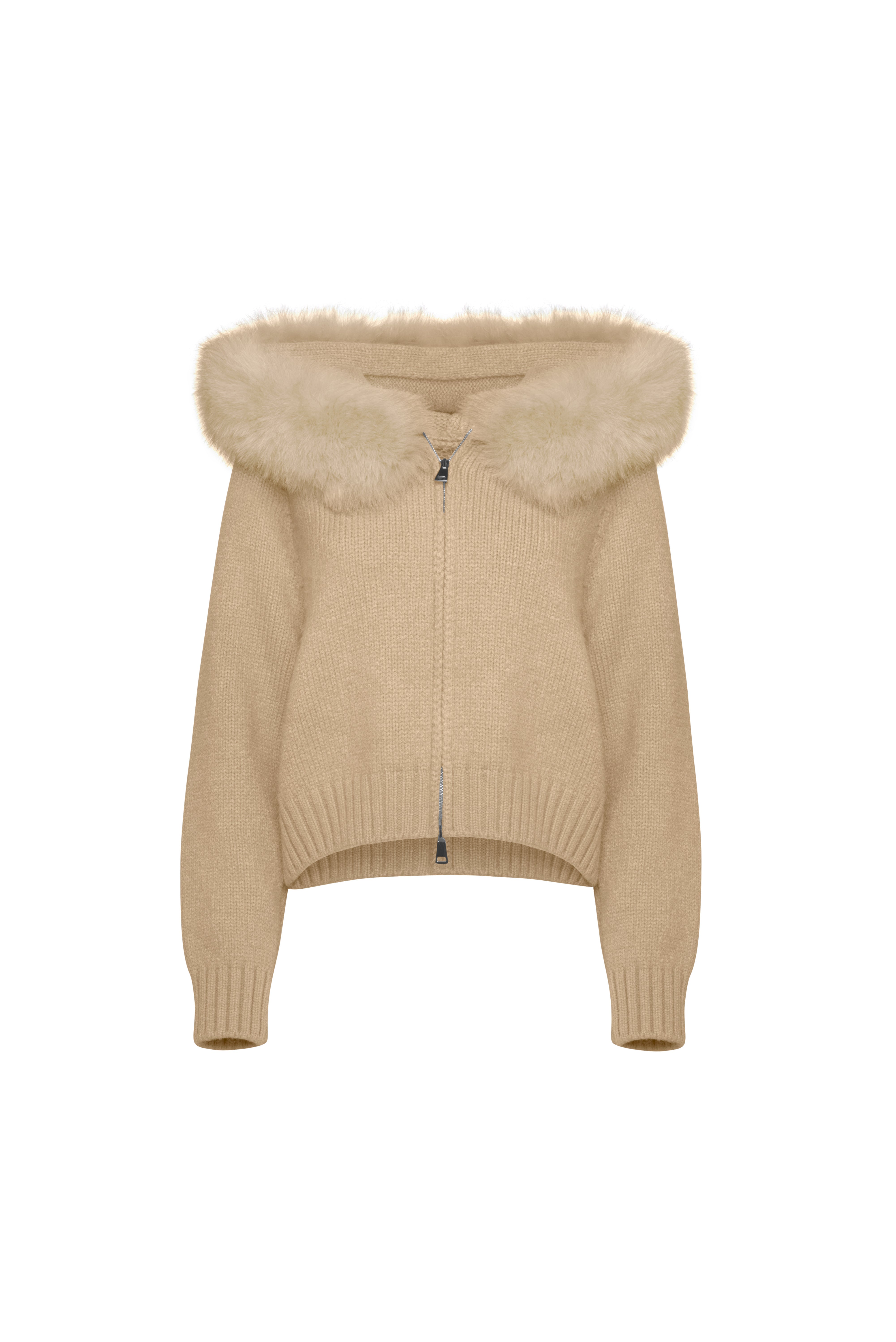 Velvet Cardigan - Beige