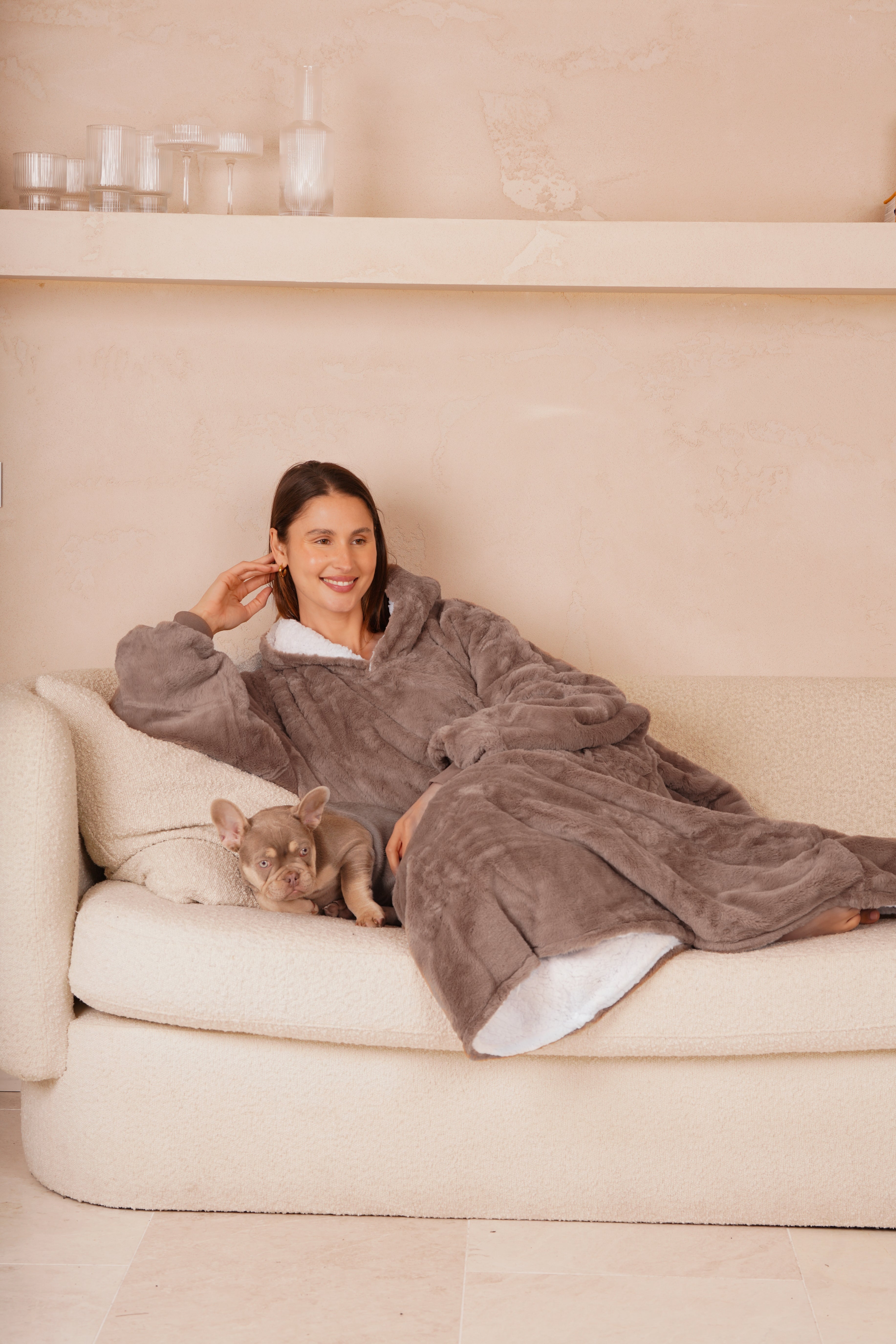 Long Mocha Oversized Hoodie