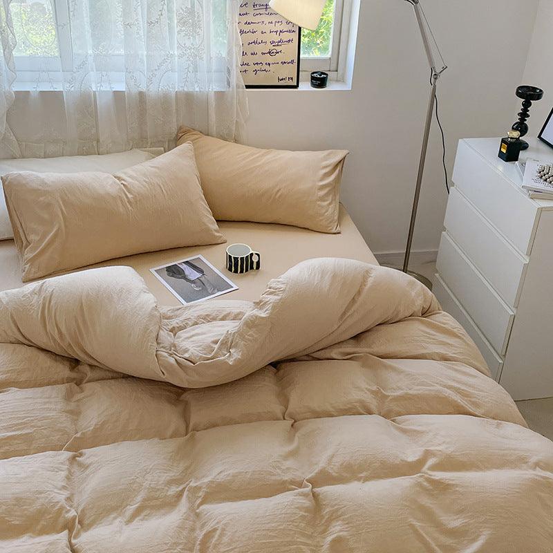 Solid Washed Duvet Set - Vanilla