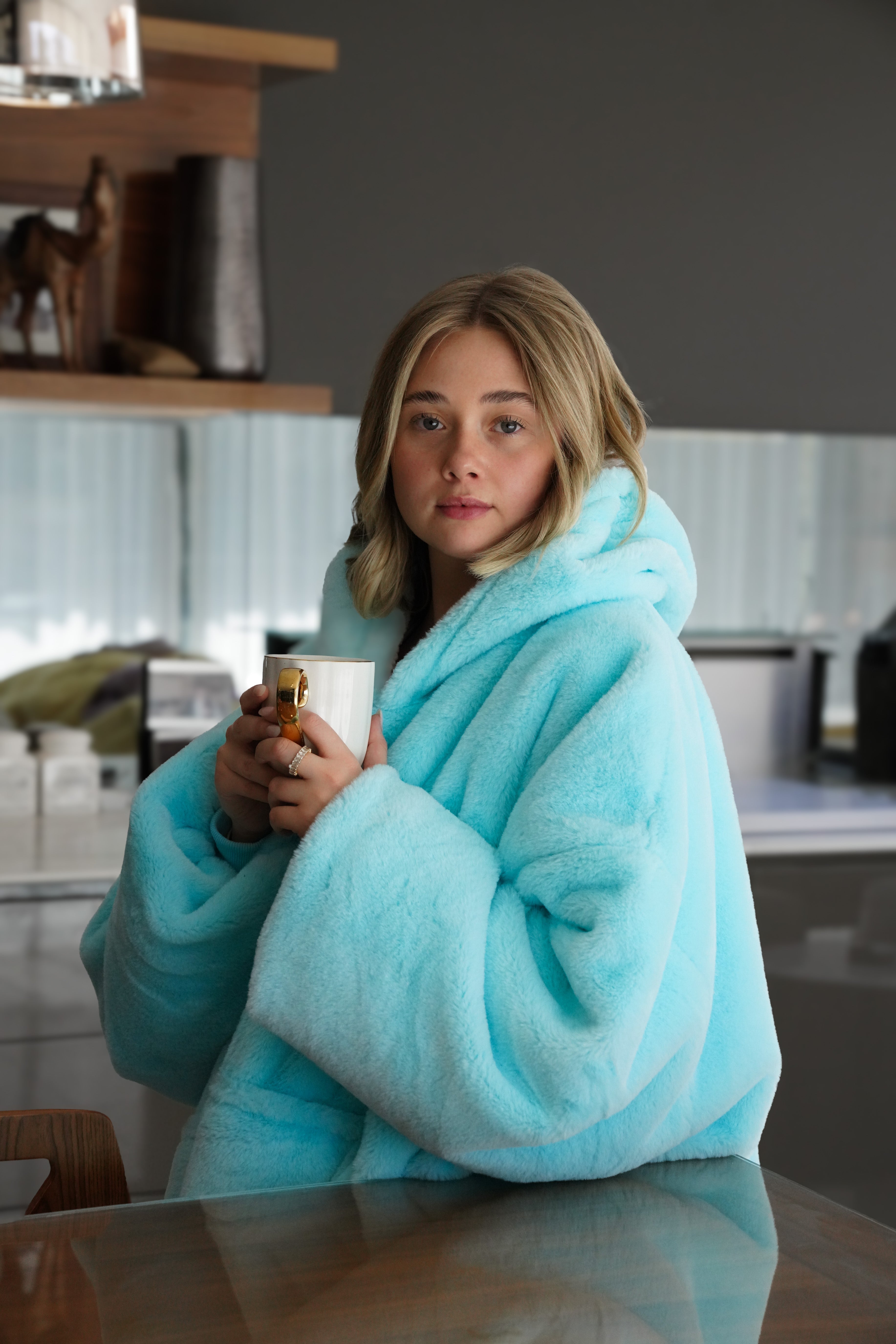 Oversized Hooded Blanket Sweatshirt Bubbles