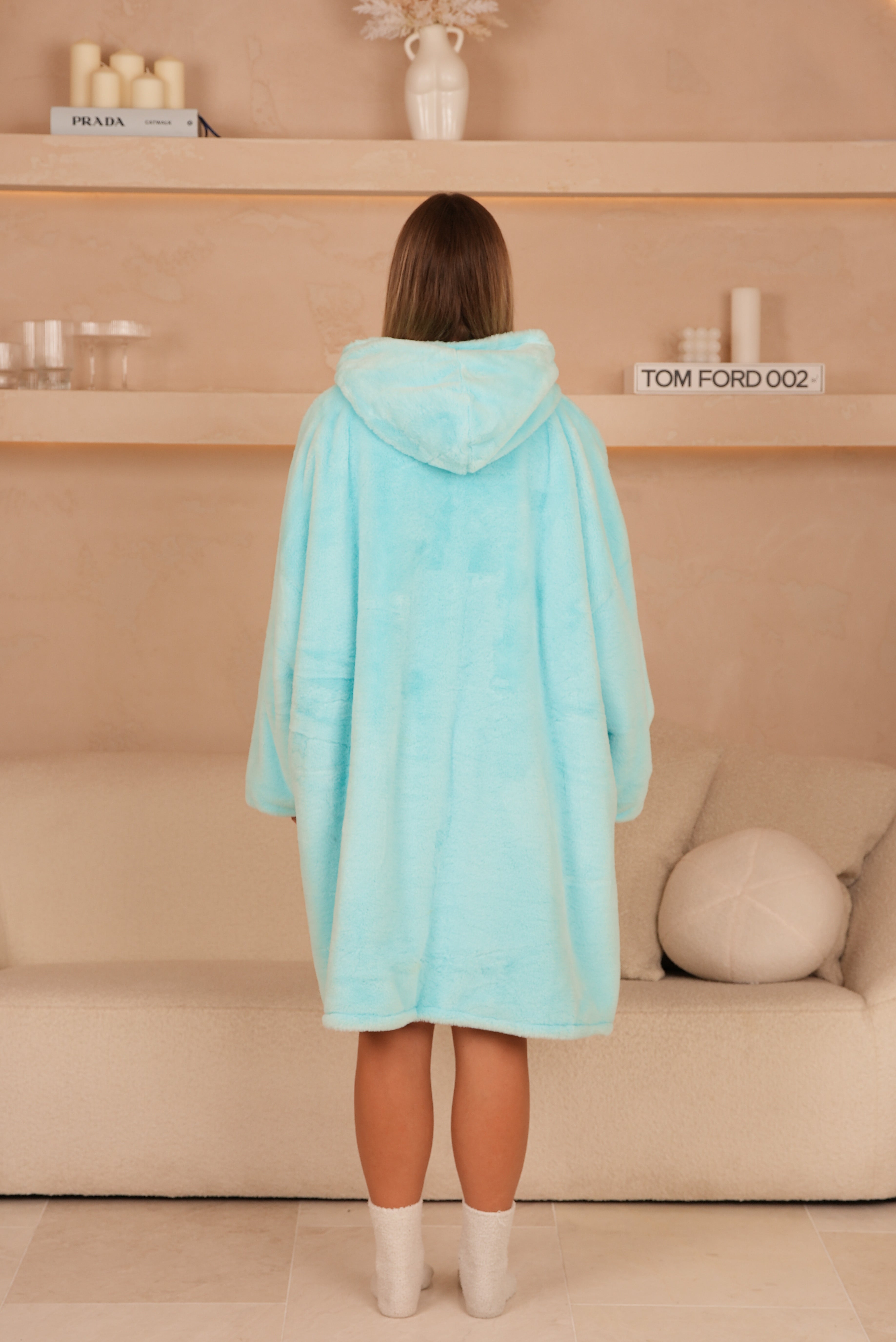Oversized Hooded Blanket Sweatshirt Bubbles