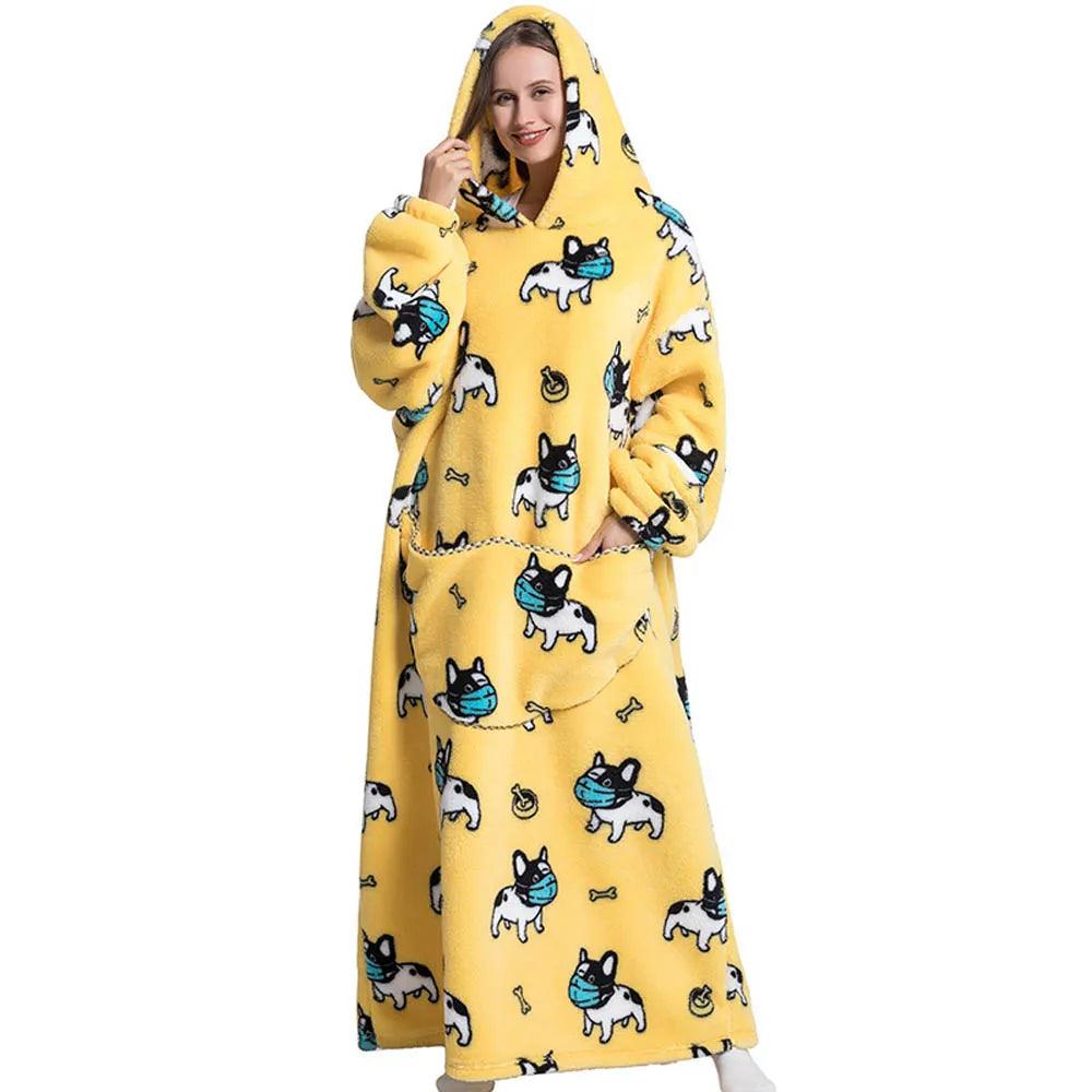Oversized Hoodie with Puppy in a Mask