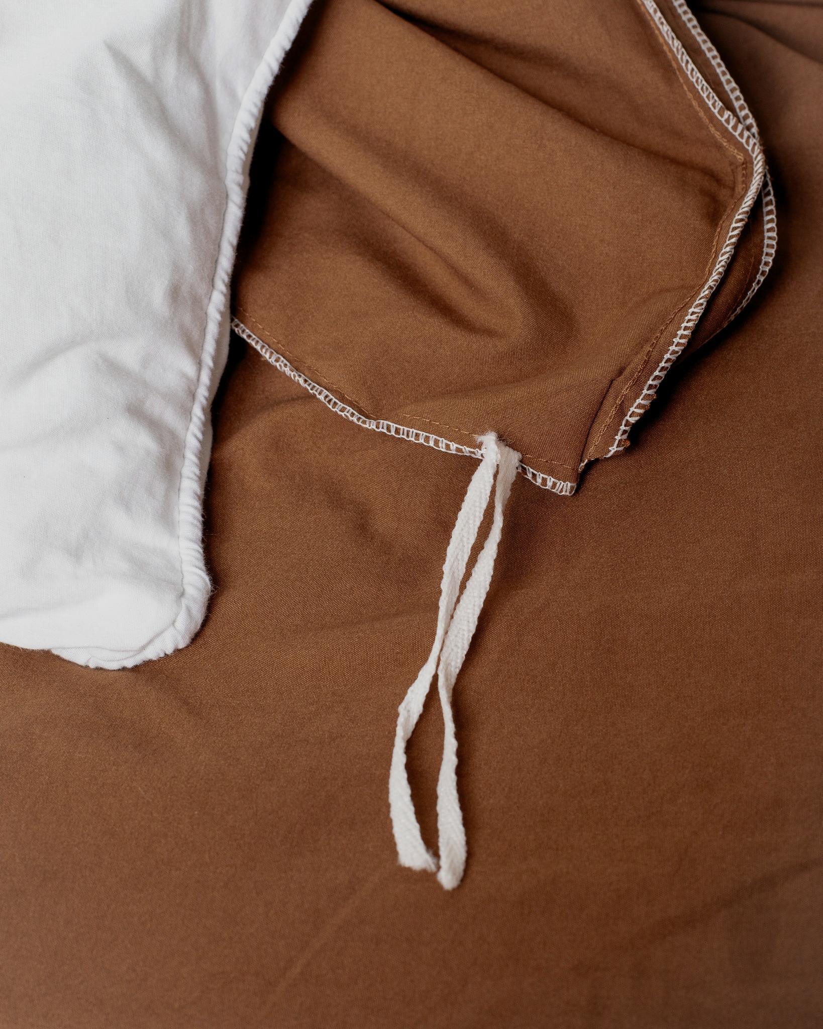 Solid Washed Duvet Set - Brown