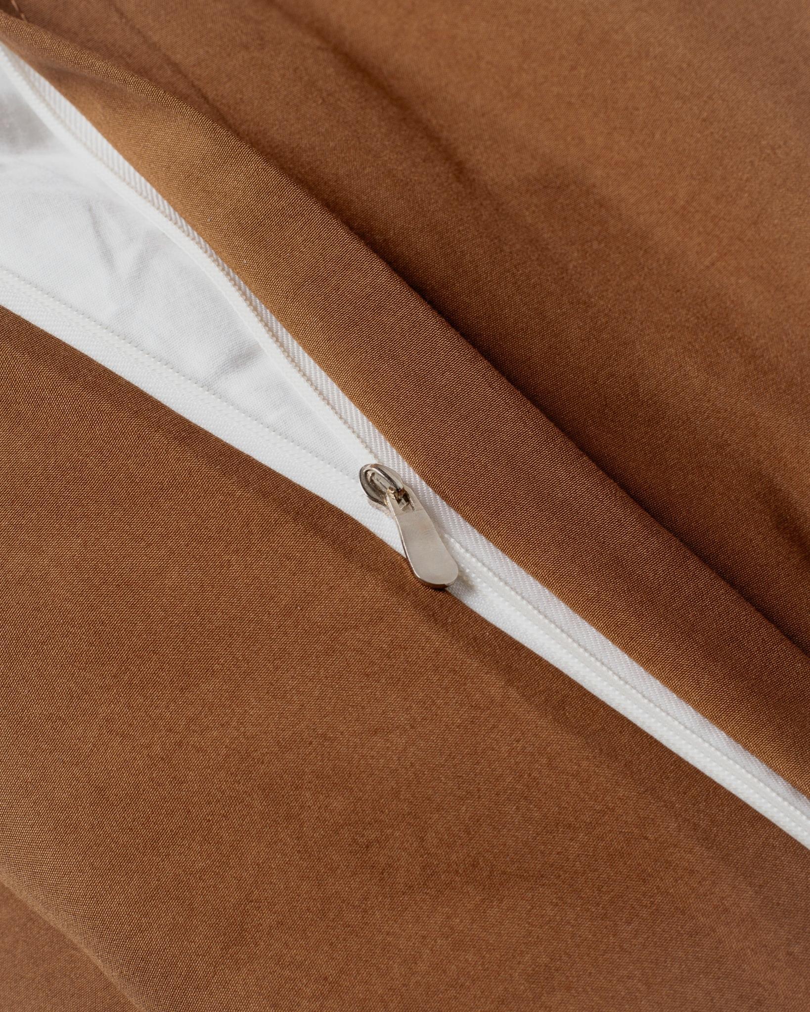 Solid Washed Duvet Set - Brown