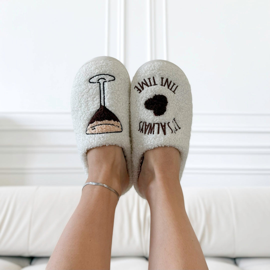 Plush Espresso Martini Slippers