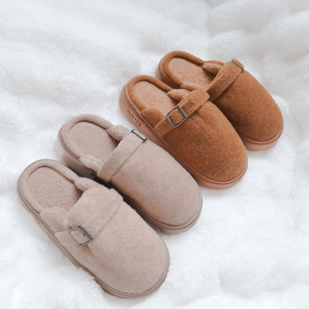 Ava Plush Slippers with Platform