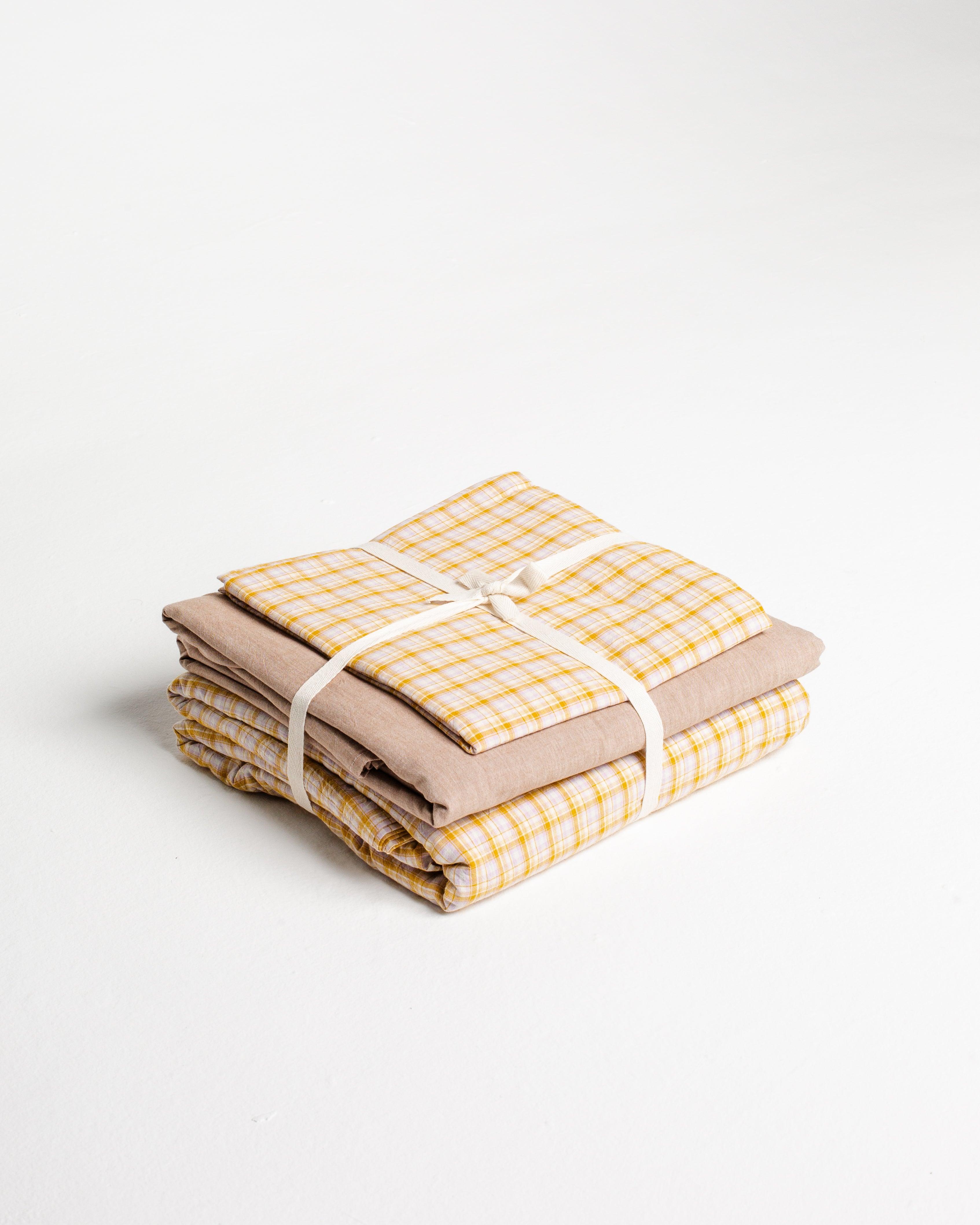 Checkered Duvet Set - Limoncello