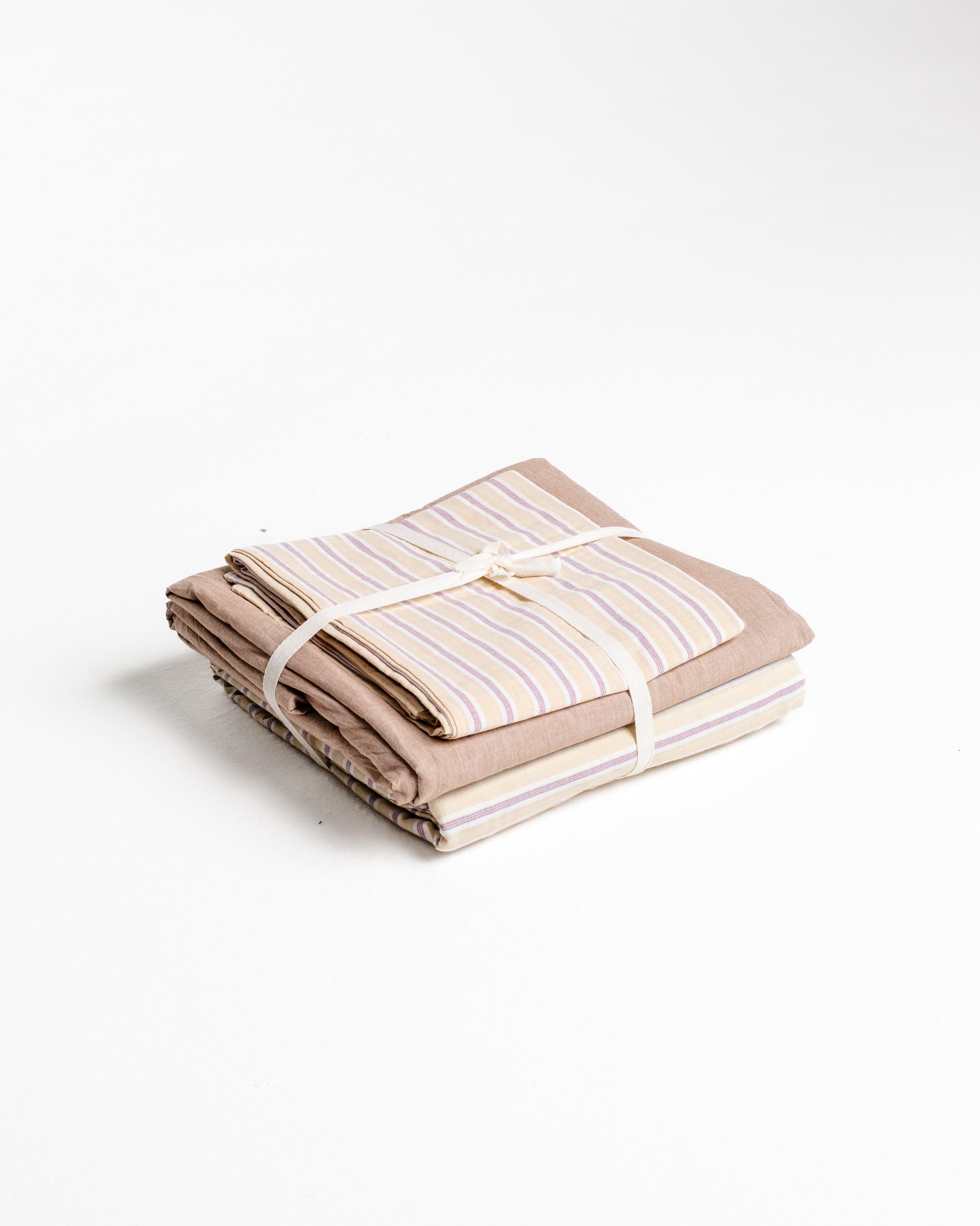 Striped Duvet Set - Cream