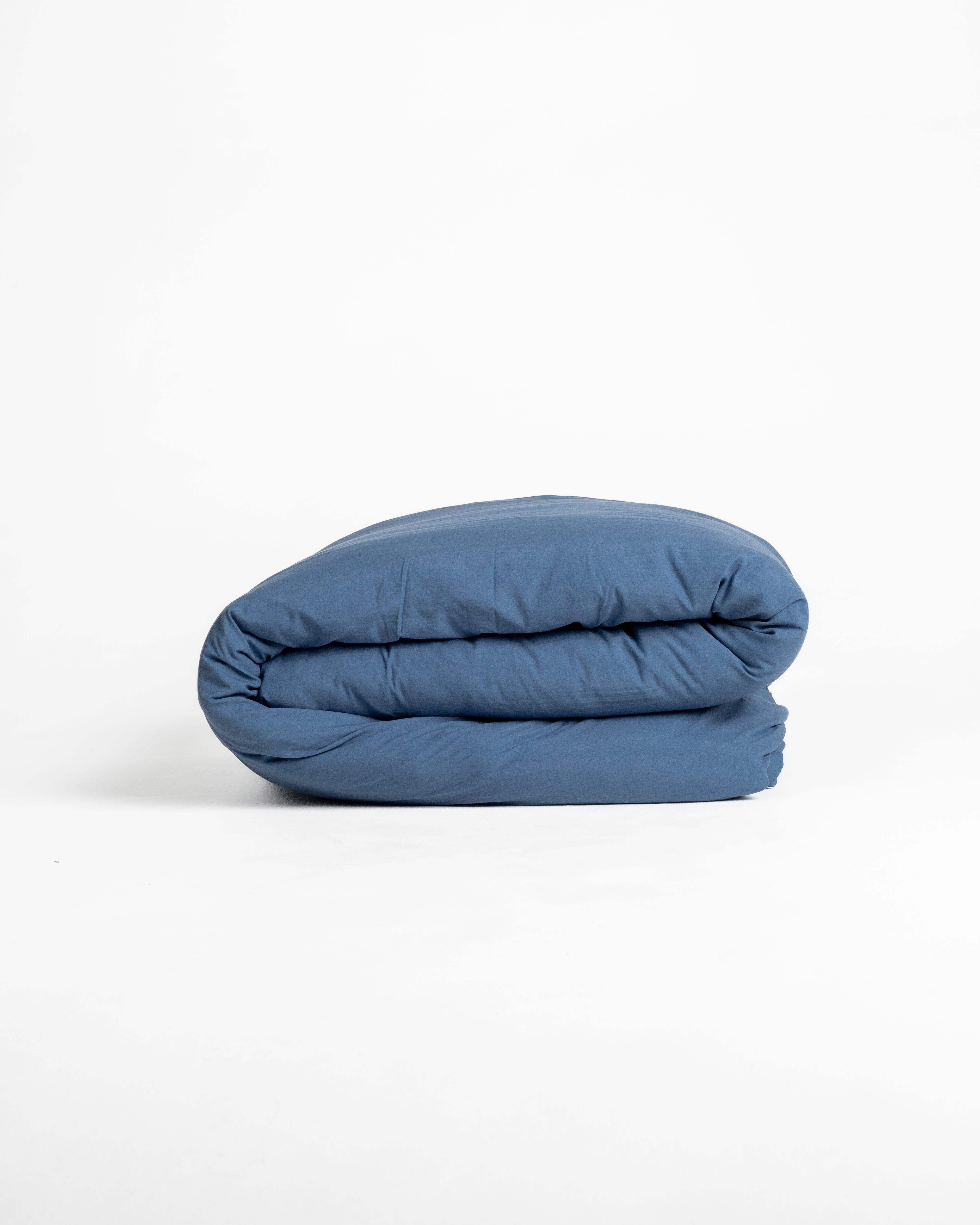 Solid Washed Cotton Duvet - Navy