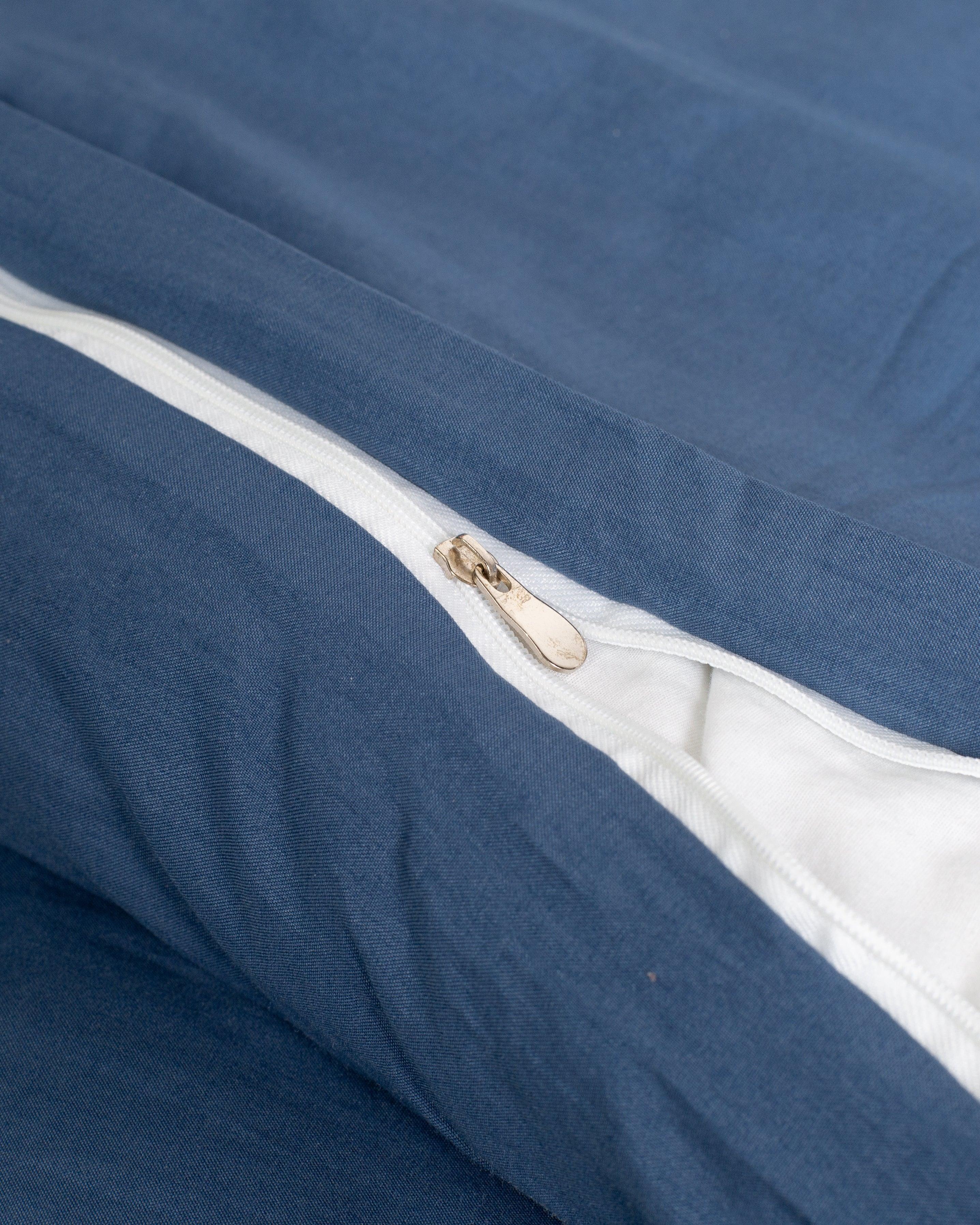Solid Washed Duvet Set - Navy