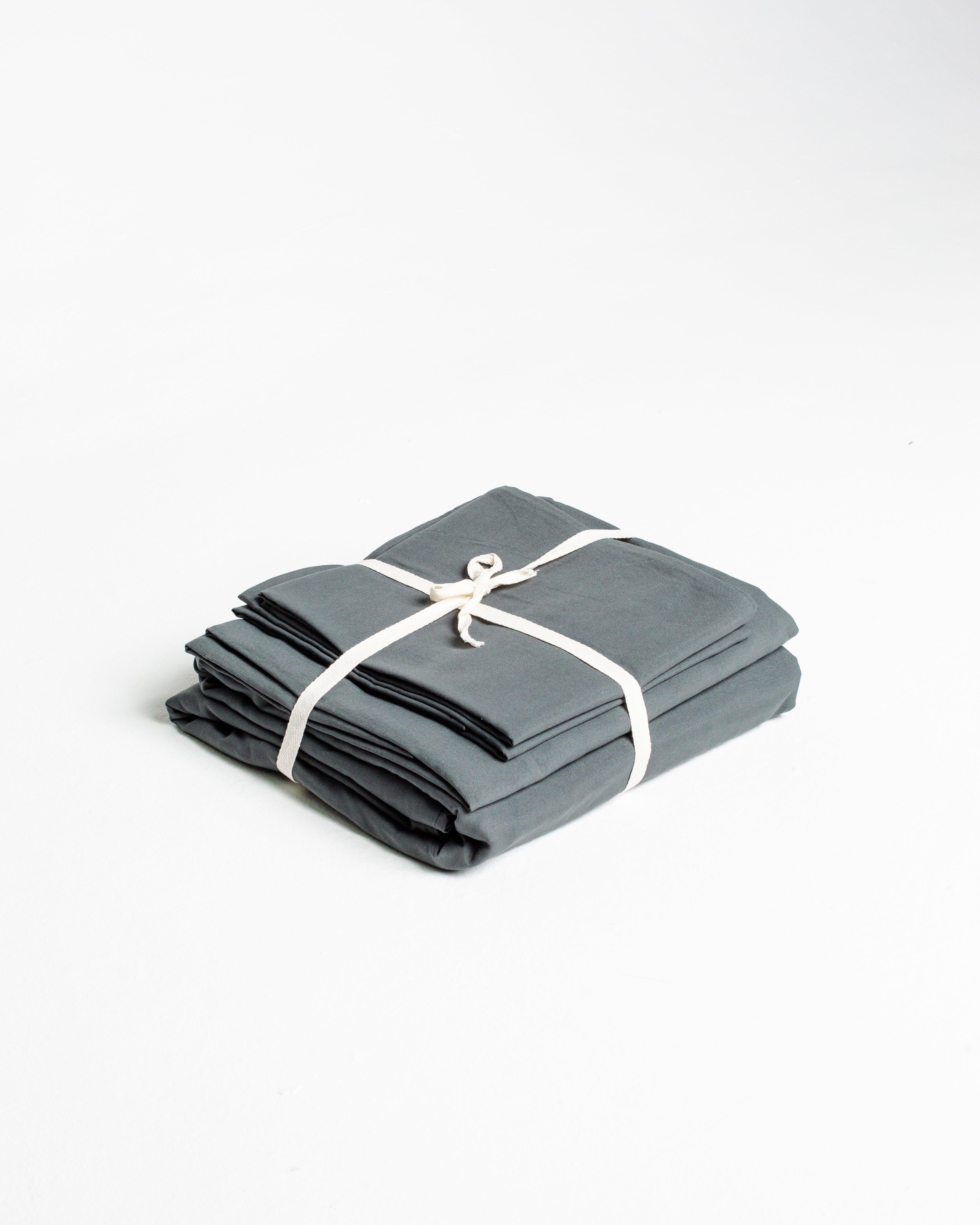 Solid Washed Duvet Set - Smoke
