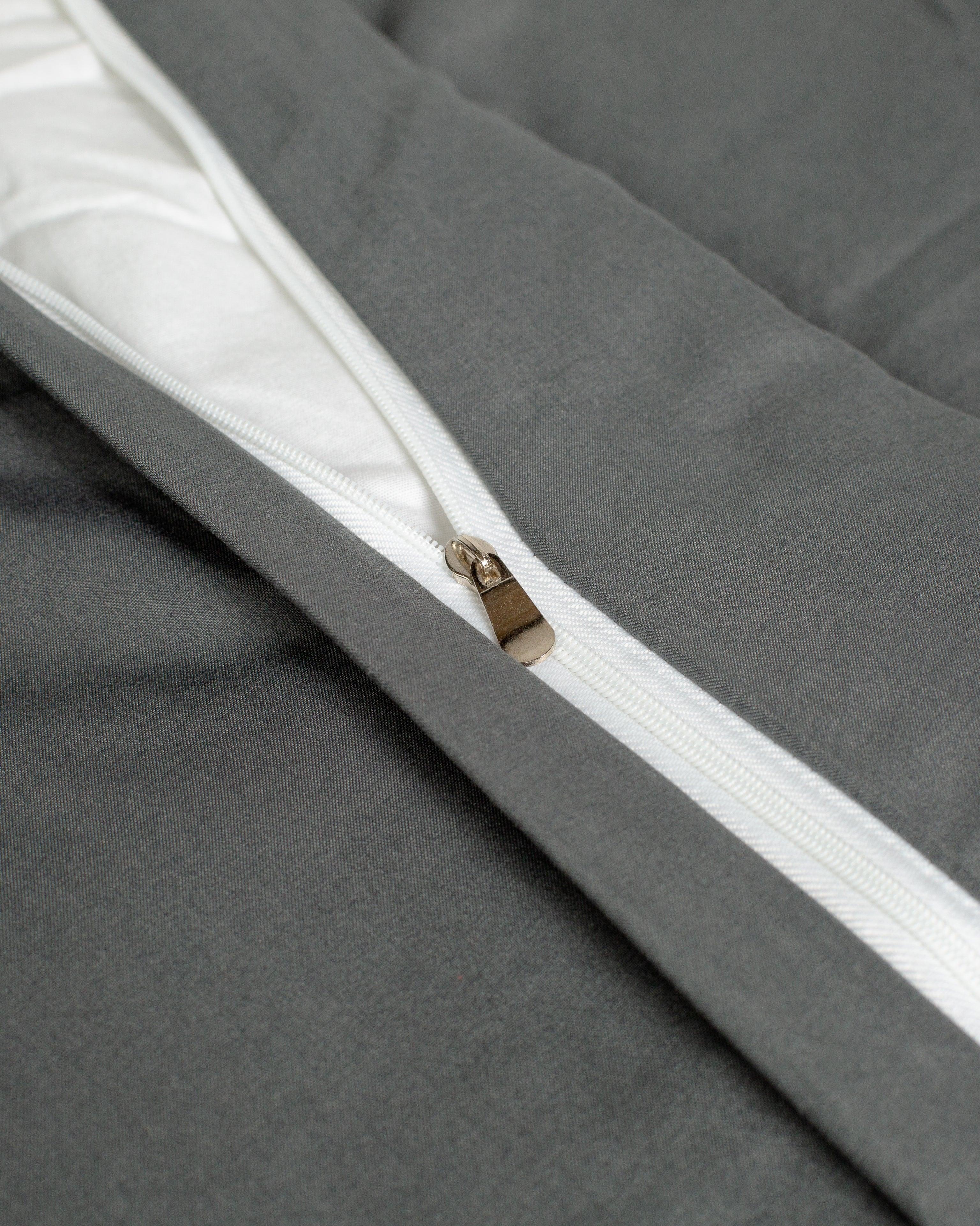 Solid Washed Duvet Set - Smoke