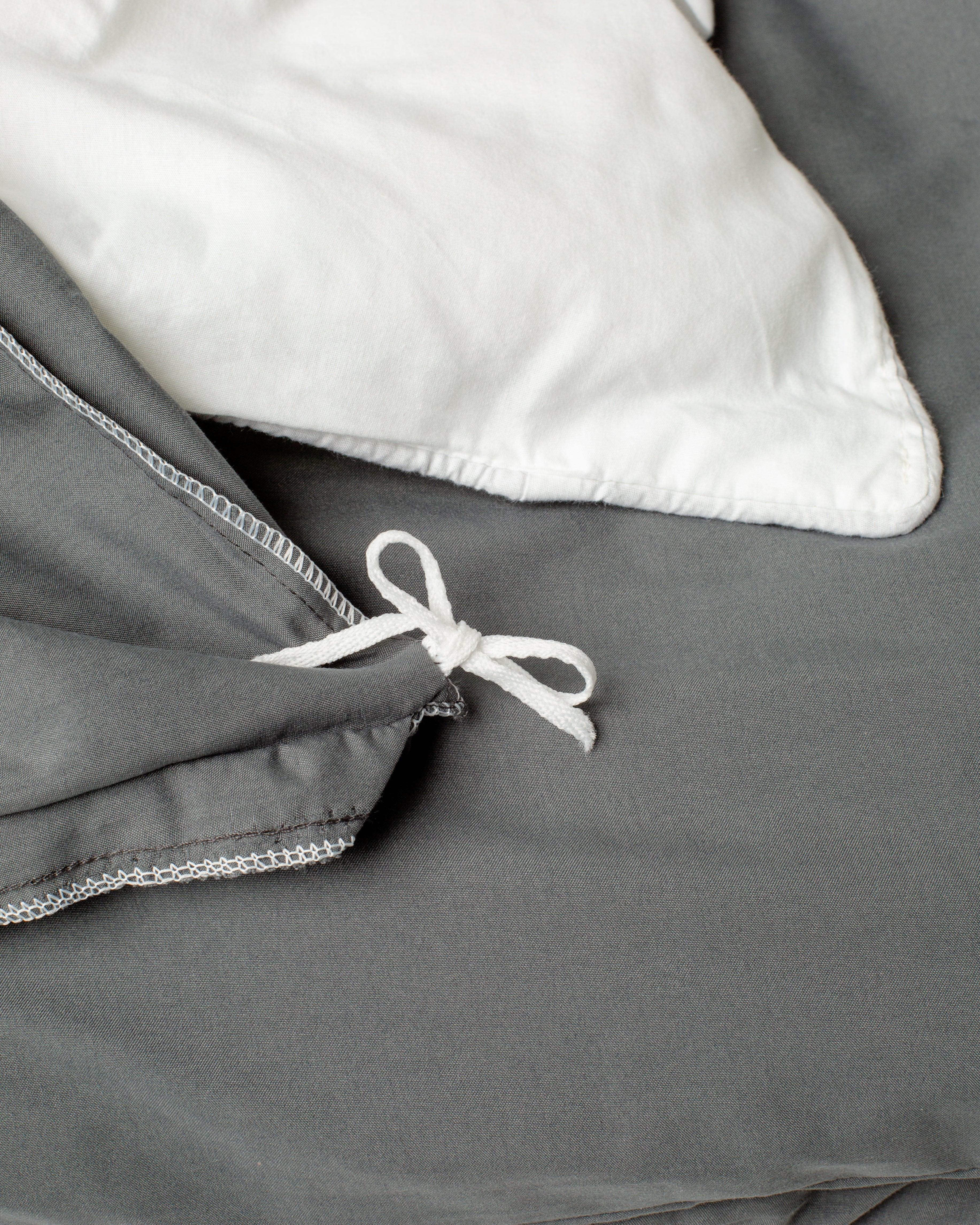Solid Washed Duvet Set - Smoke