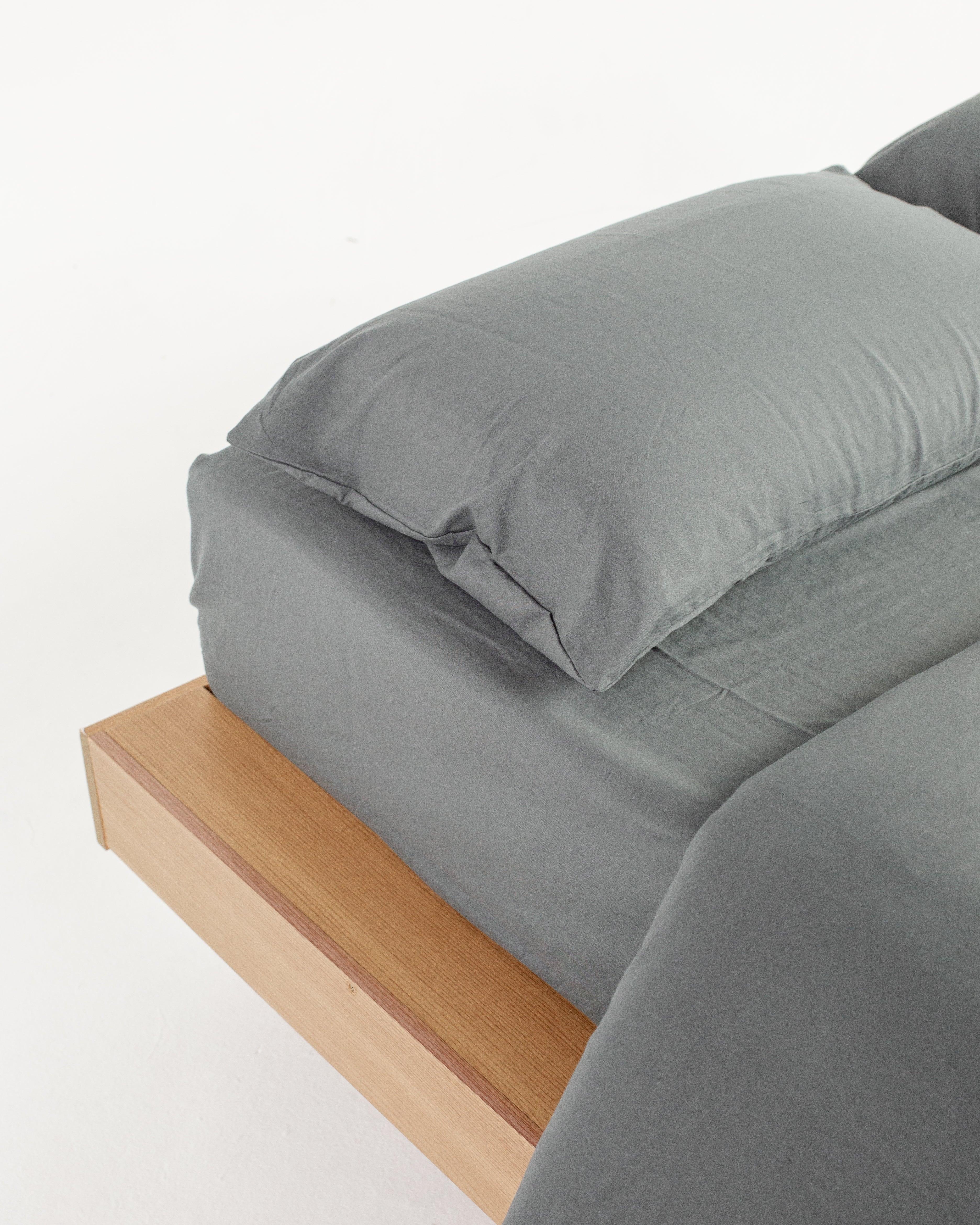 Solid Washed Duvet Set - Smoke