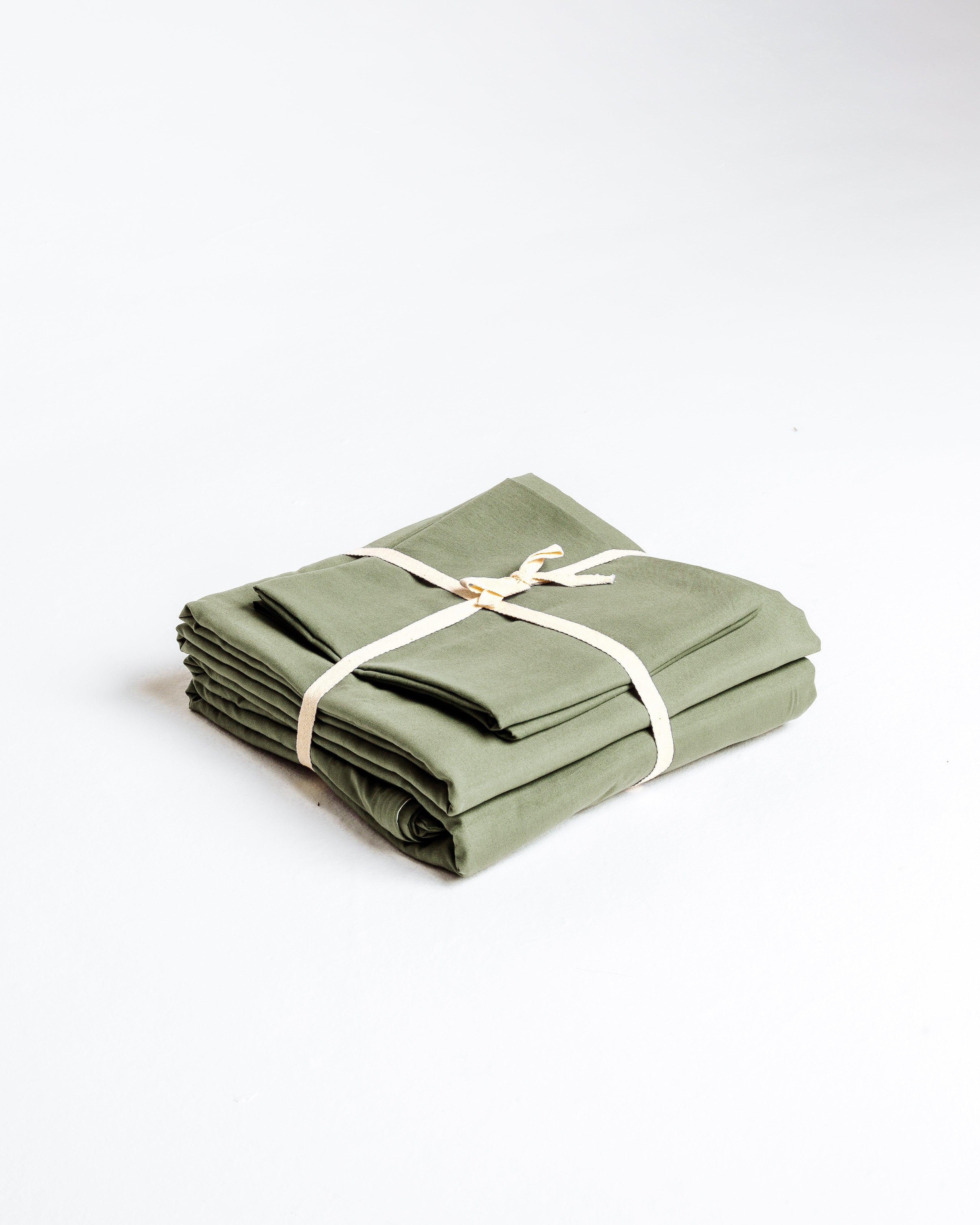 Solid Washed Duvet Set - Matcha